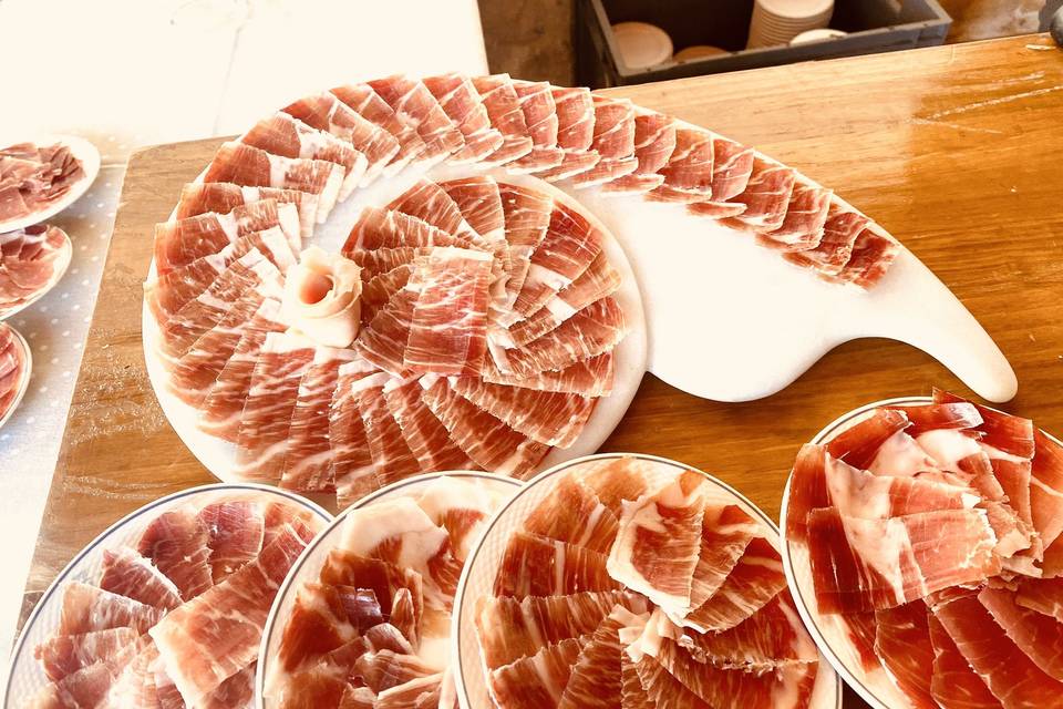 Corte de jamón ibérico