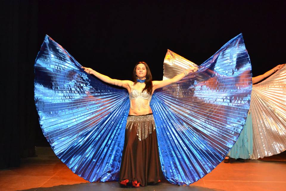 Traje de danza del vientre vintage azul real