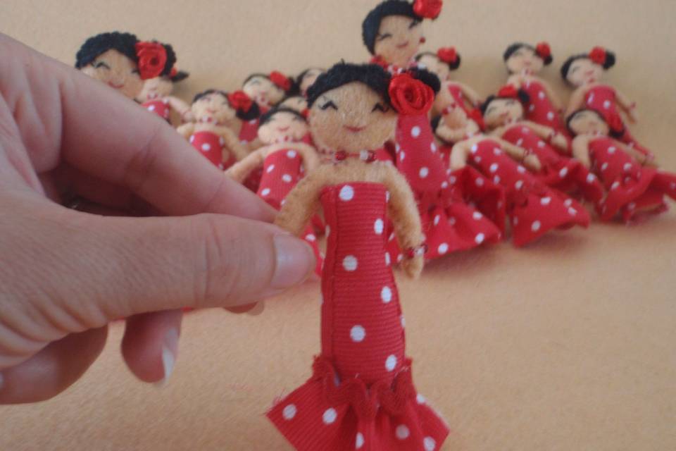 Broche flamenca rojo