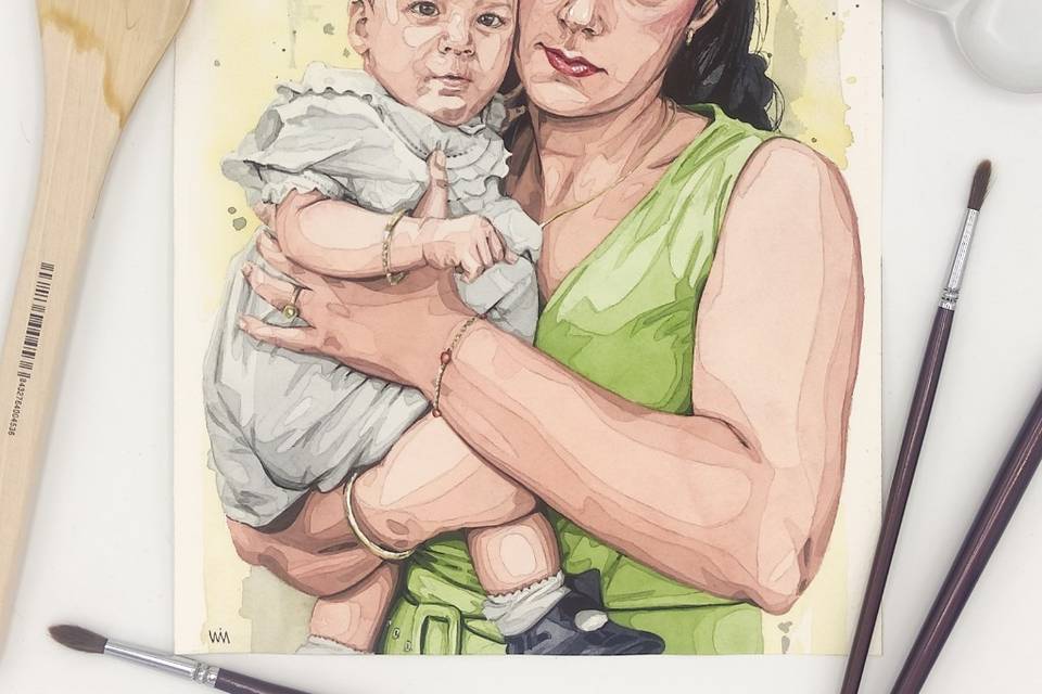 Ilustraciones madre e hijo