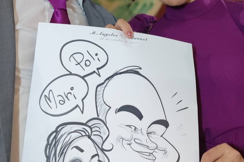 Caricaturas en pareja o