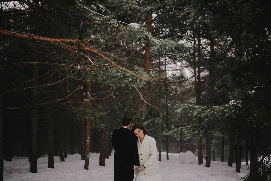 Postboda en la nieve