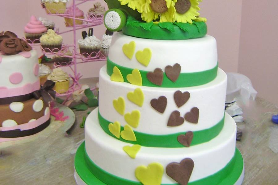 Tarta de boda girasoles