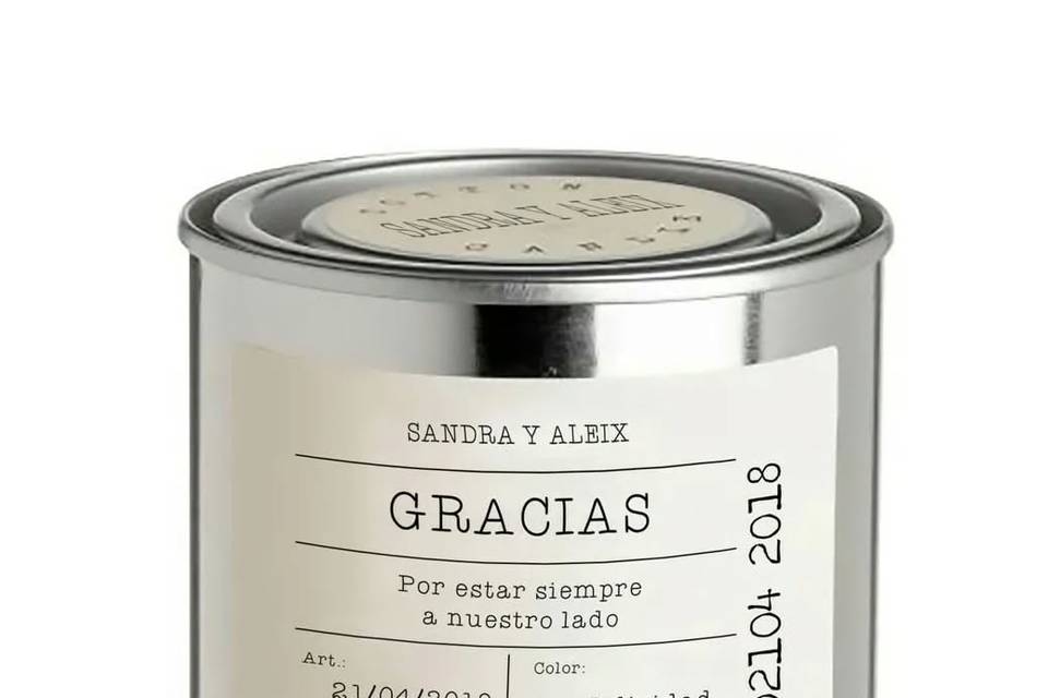 Vela lata personalizada
