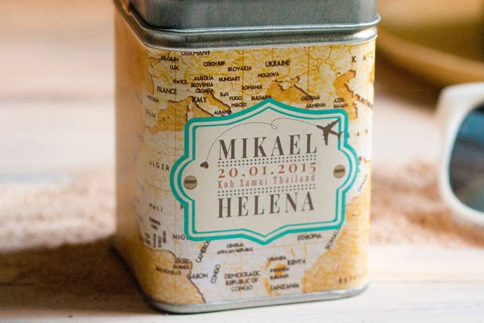 Cajita de té personalizada