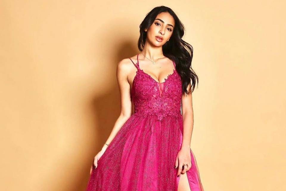 Vestido fucsia tul