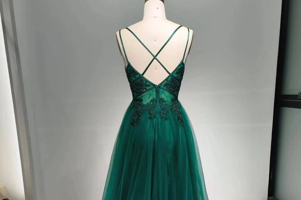 Vestido tul verde