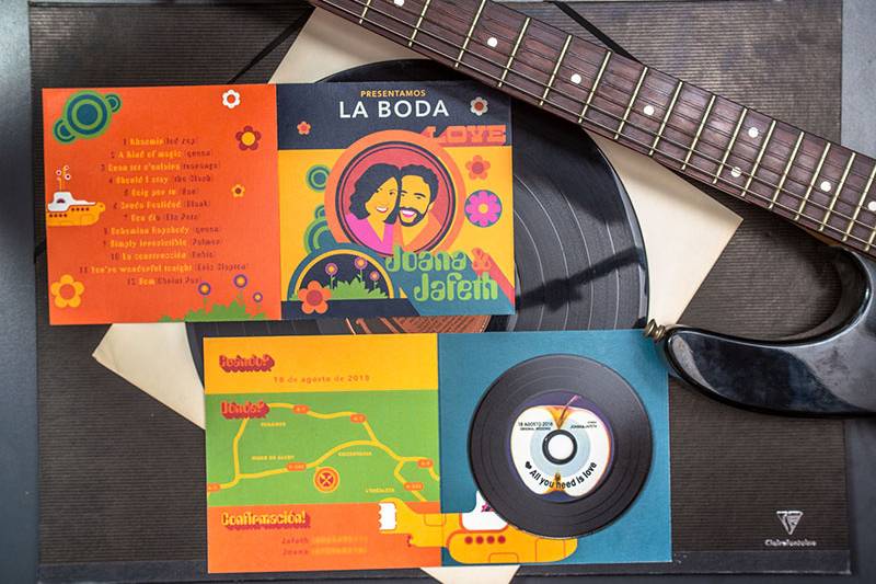 Invitación vinilo Beatles