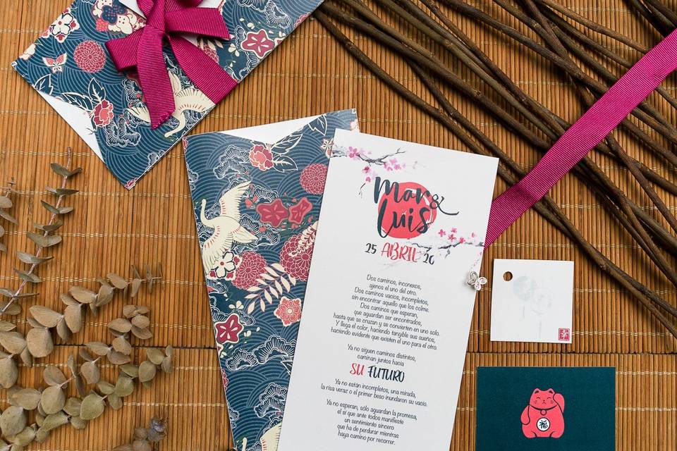 Invitación estilo japonés