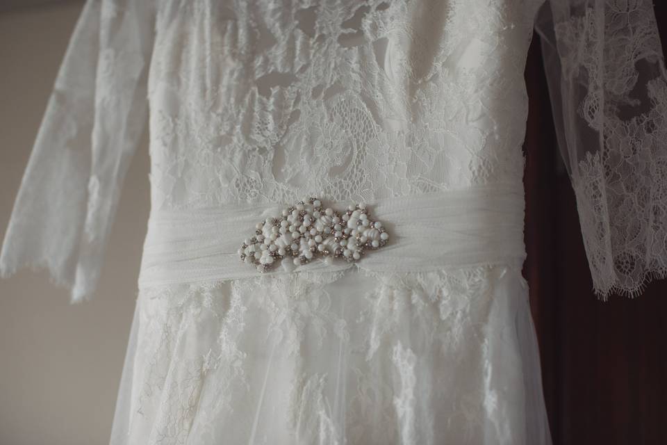 Detalle vestido de novia