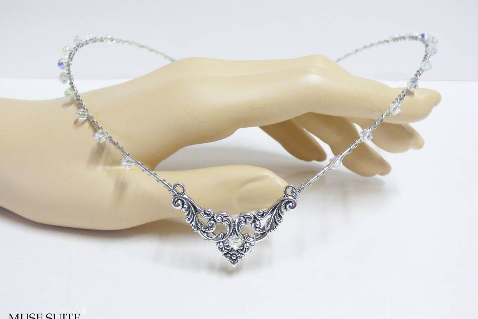 Tiara de plata con Swarovski