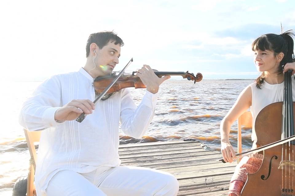 Tocando al aire libre