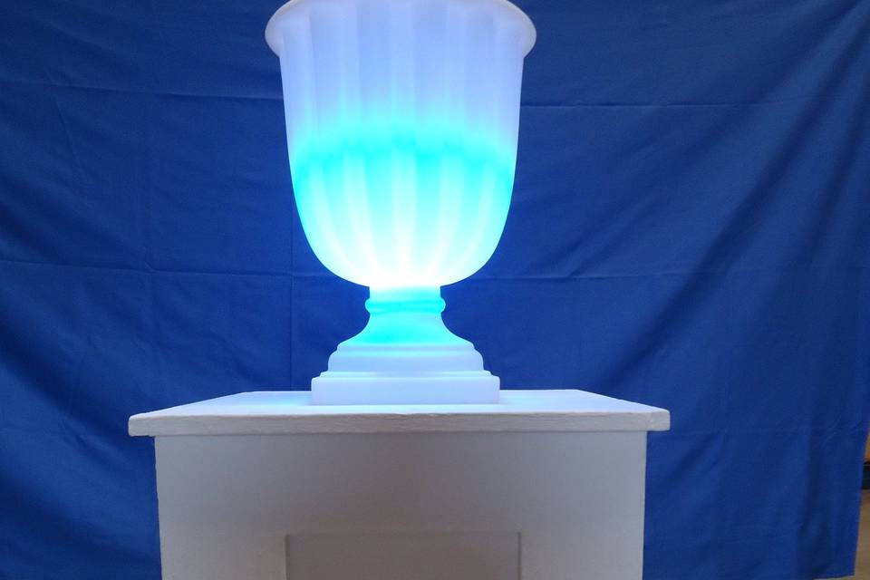 Decoración con luz azul