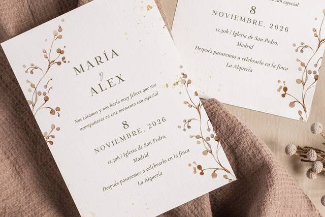 Invitación papel M&A a medida