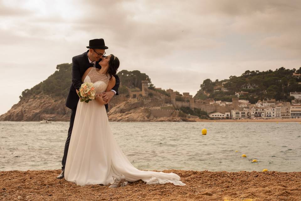 Beso en la playa