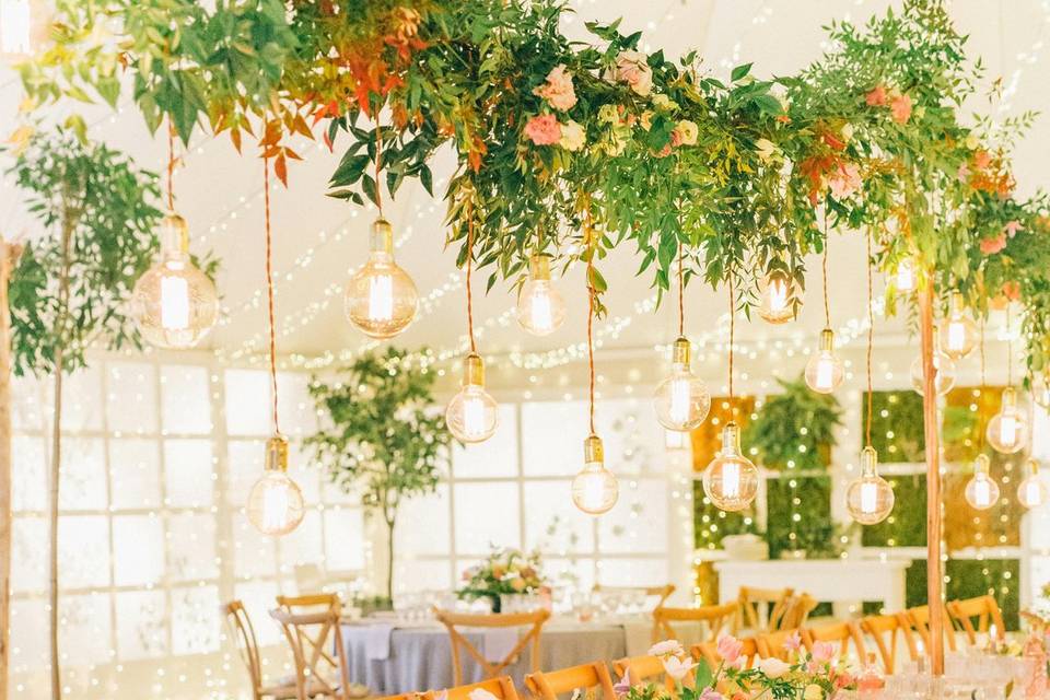 Banquete con colores naturales