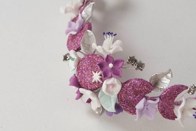 Tocado Fases Lunares Glitter