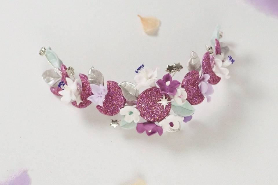 Tocado Fases Lunares Glitter
