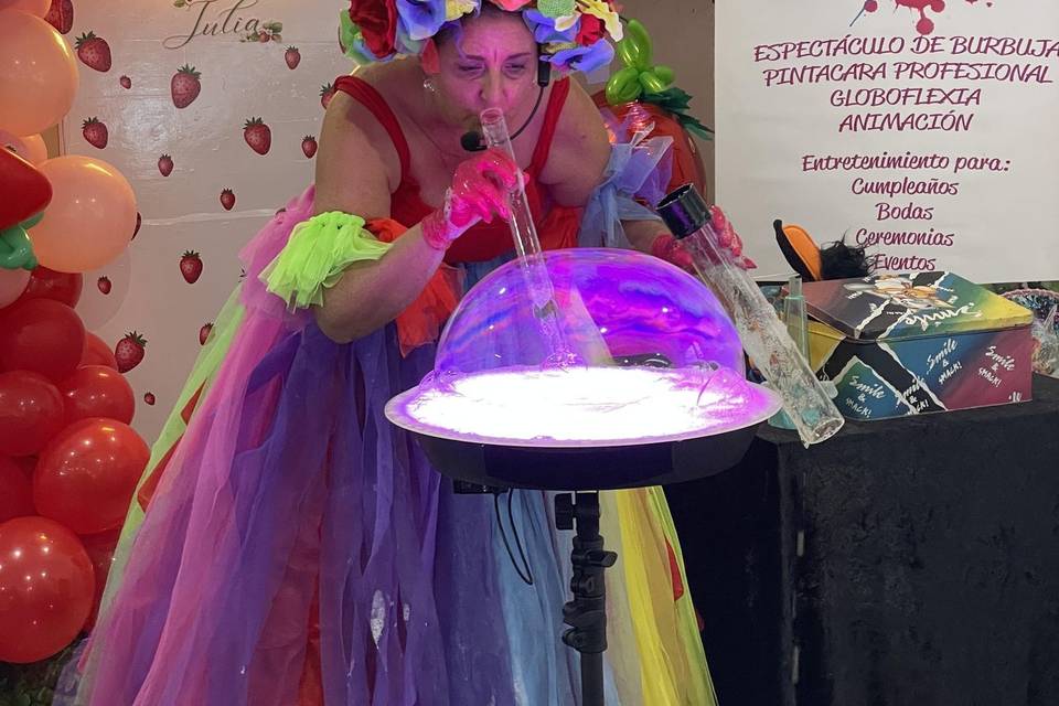 Show de magia de burbujas de j