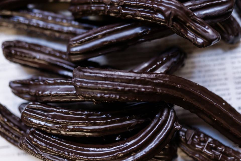 Churros de chocolate negro