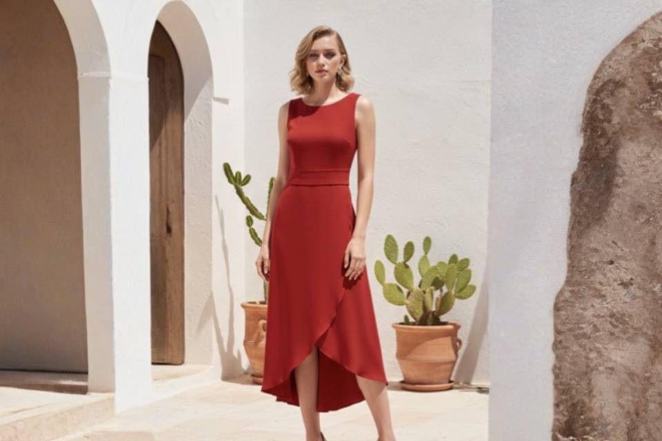 Vestido asimetrico midi