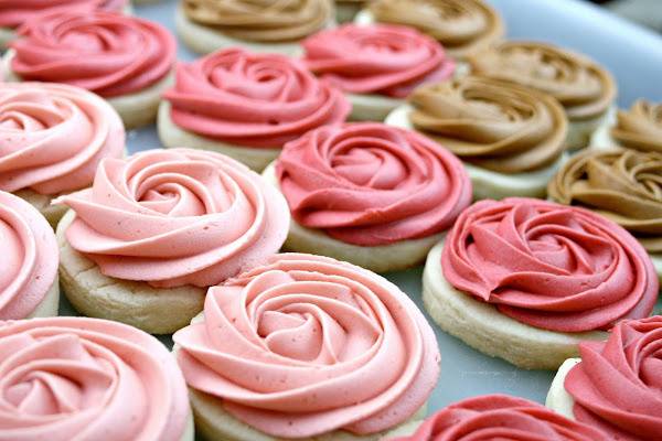 Galletas con decoración de rosa