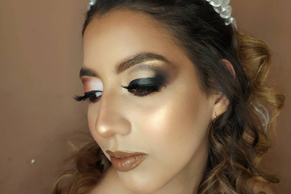 Prueba maquillaje peinado novia