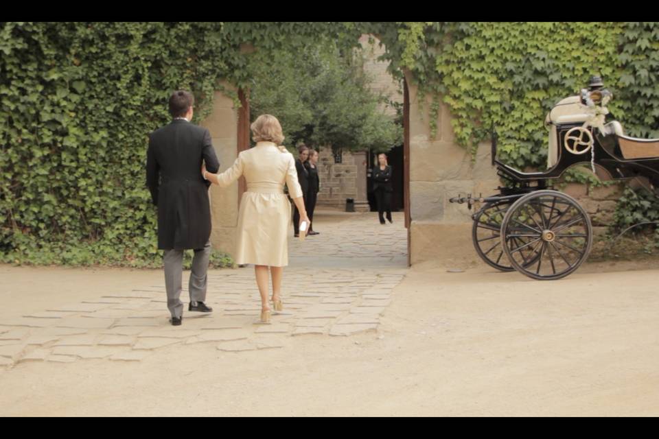 Llegando a la boda