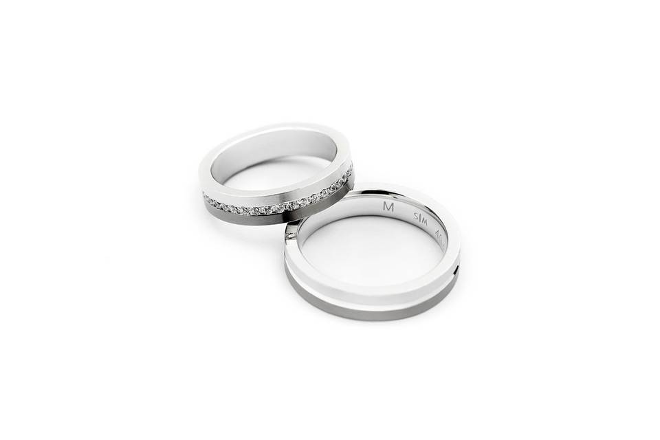 Alianzas bicolor con diamantes