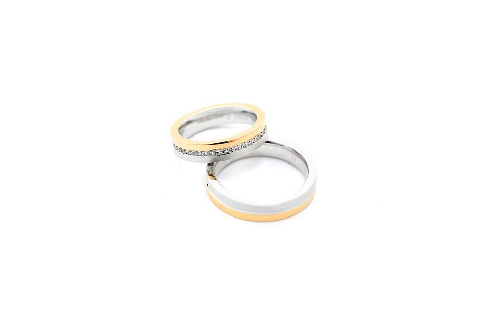 Alianzas bicolor con diamantes