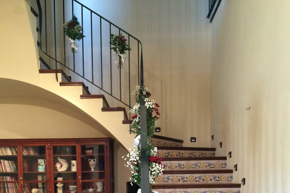 Decoración escalera boda