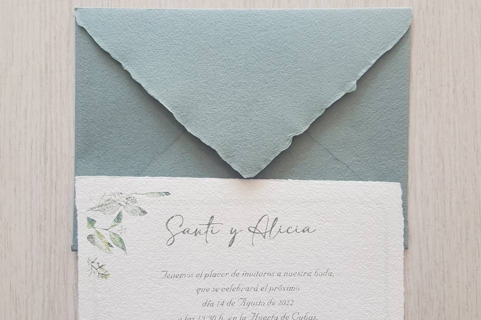 Invitación papel artesano