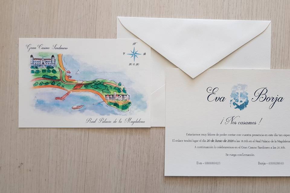 Invitación papel artesano