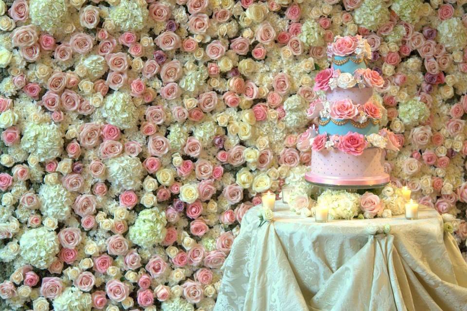 Avalnche Roses Wedding Cake