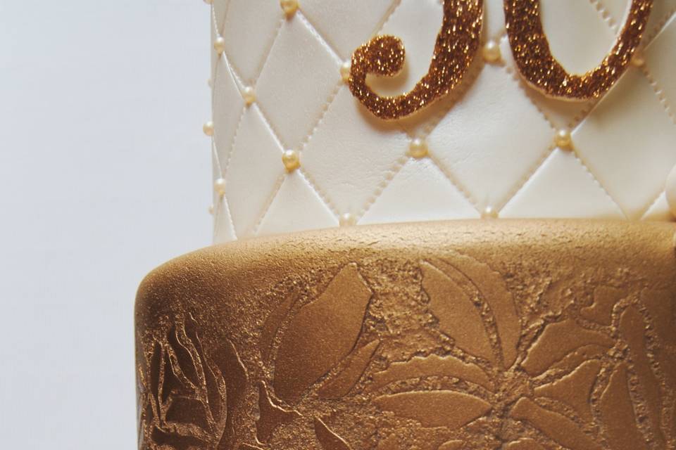 Gold wedding cake