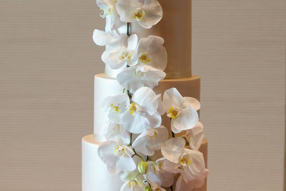 Orchid wedding cake