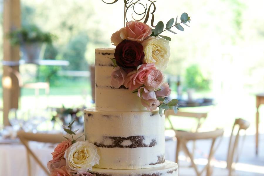 Summer Semi Naked wedding cake