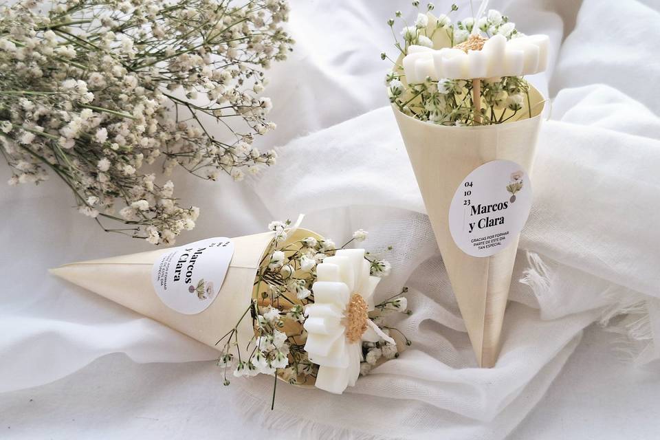 Velas de soja flores