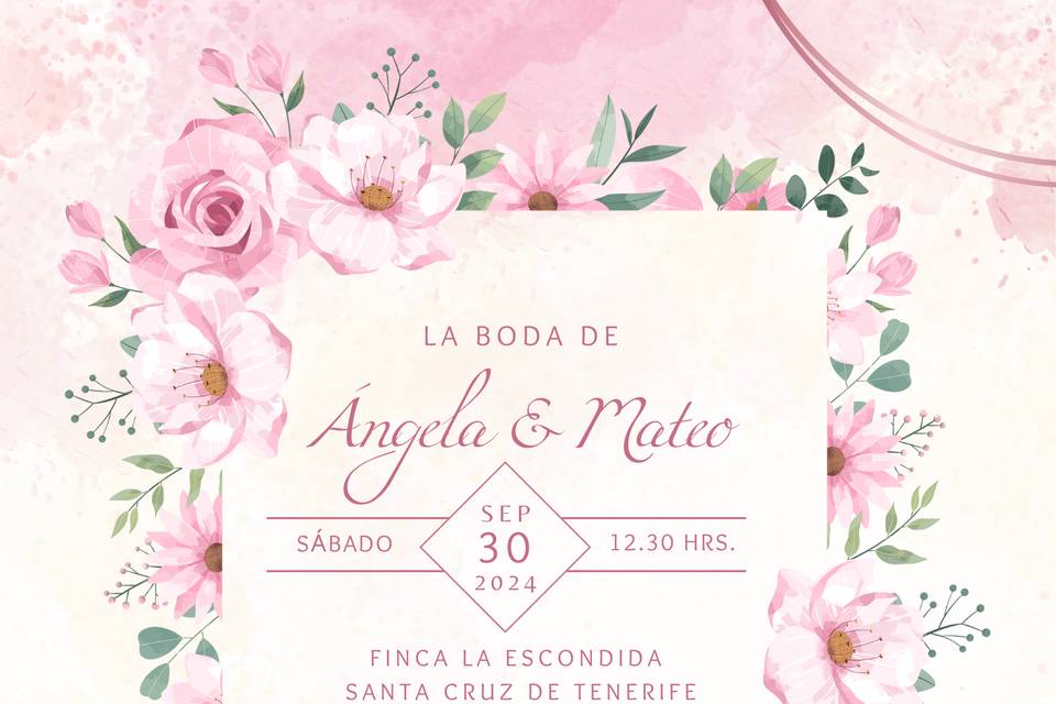 Invitación rosa