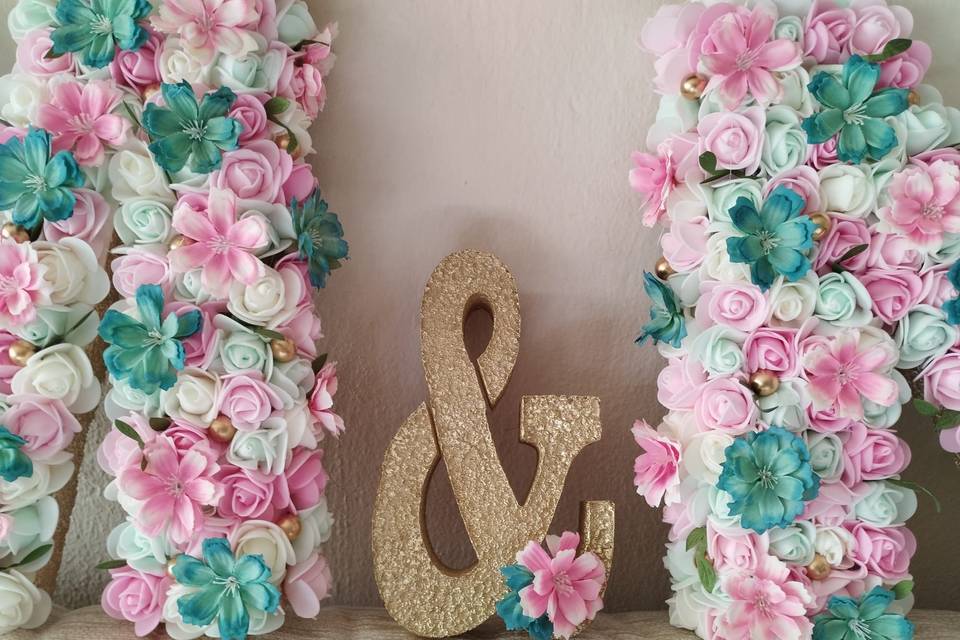 Letras flores personalizadas