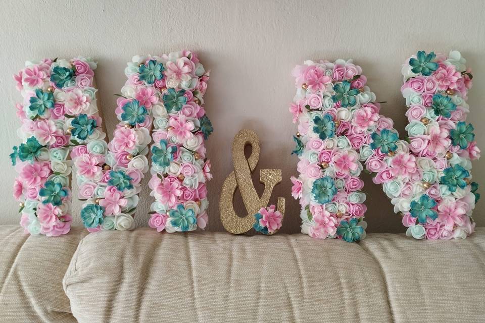 Letras flores personalizadas