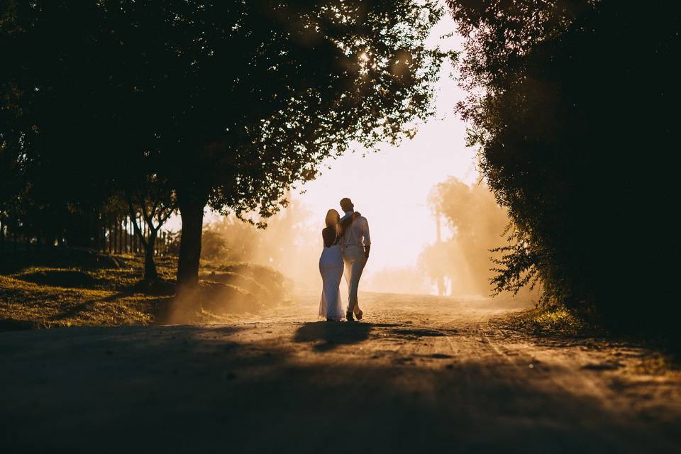 Postboda al atardecer