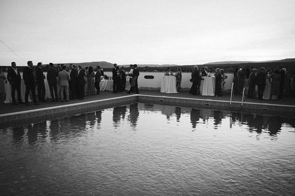 Copa de espera en piscina
