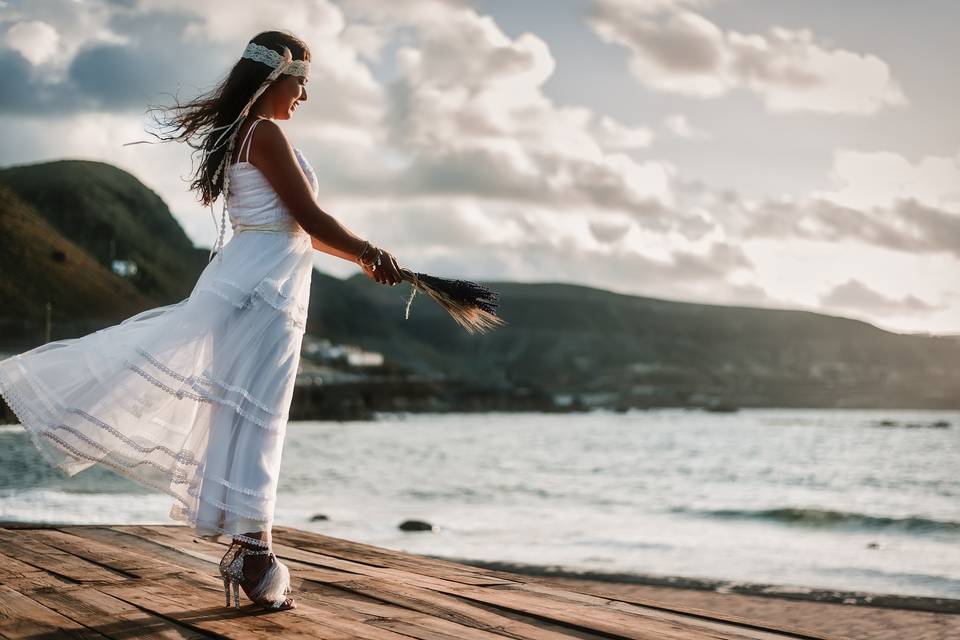 Novia frente al mar