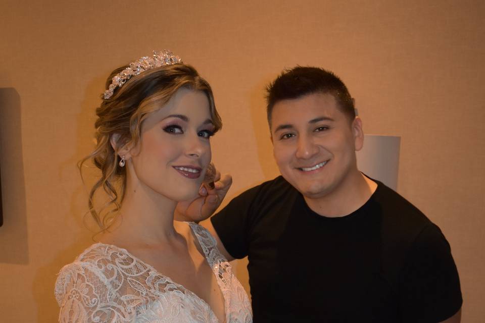 Maquillaje y peinado de novia