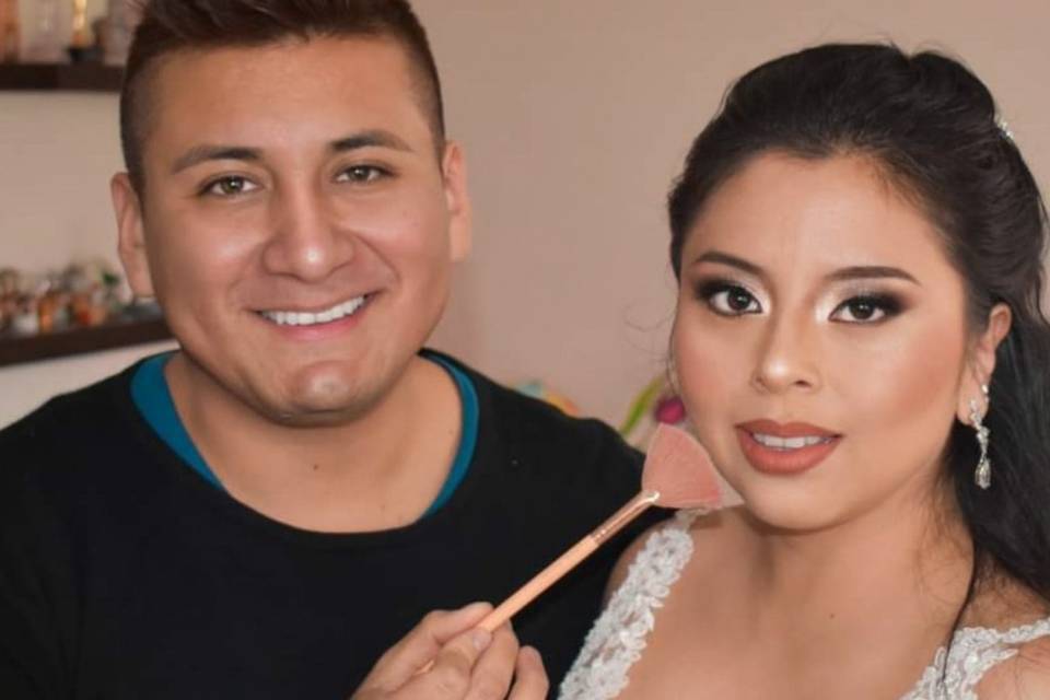 Maquillaje y peinado de novia