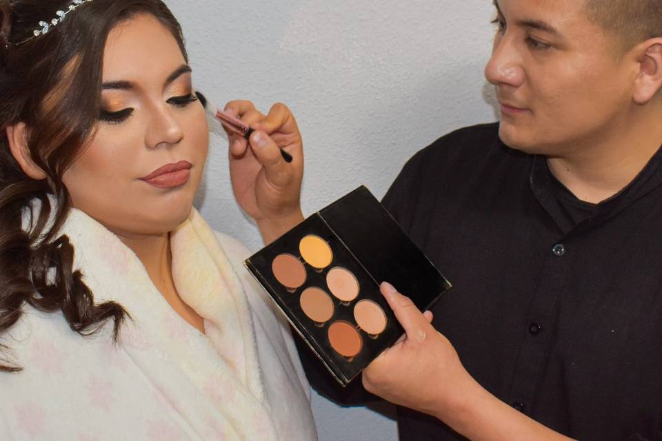 Maquillaje y peinado de novia