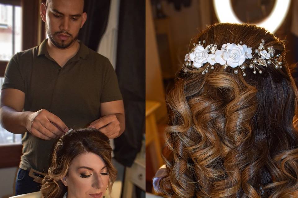 Maquillaje y peinado de novia