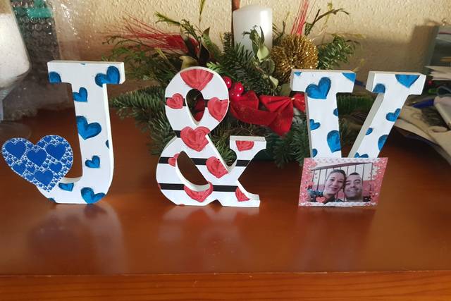 Letras de pareja con foto