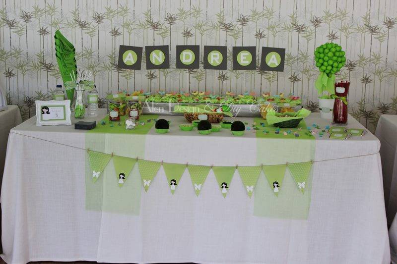 Mesa dulce comunión verde